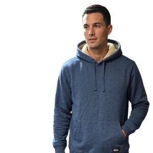 Eddie Bauer Mens XXL Blue Sherpa Lined Full Zip Hoodie Sweatshirt New EB0070751